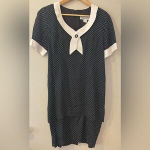 Black w/White Polka Dots Dress, Size 8